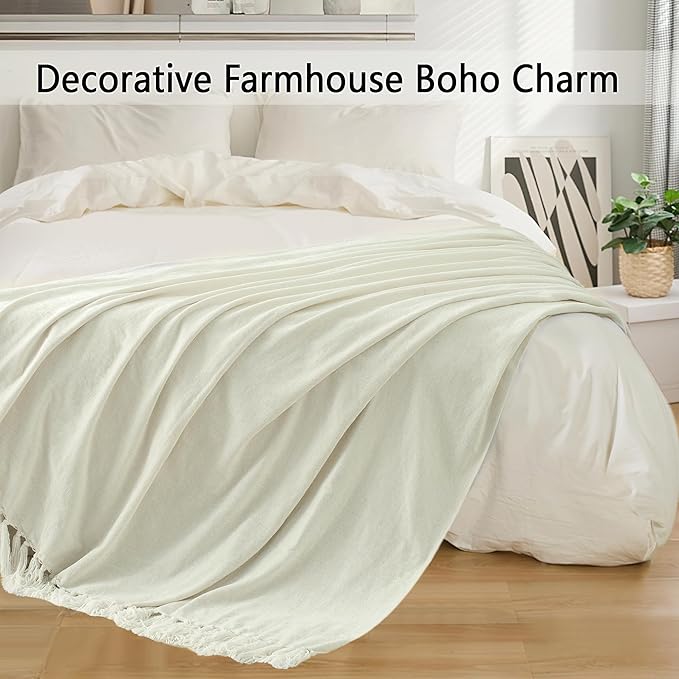 Chenille Throw Blanket for Couch 60"X 80" Twin, Soft Cozy Throws - Image 5
