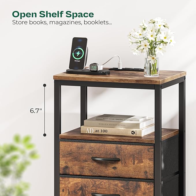 Huuger 5 Drawers Dresser with Charging Station, Dresser - Image 8