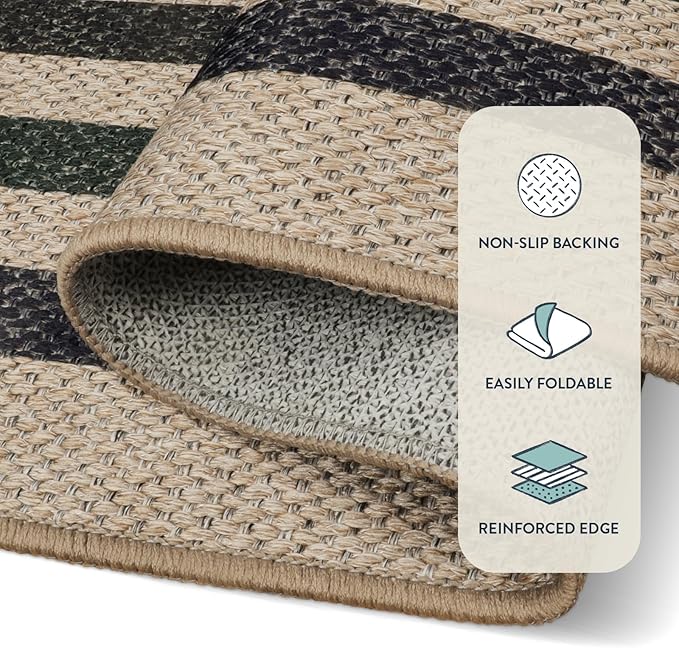 Lahome Modern Geometric Easy Jute Rug, 4x6 Washable Indoor Outdoor Carpet - Image 5