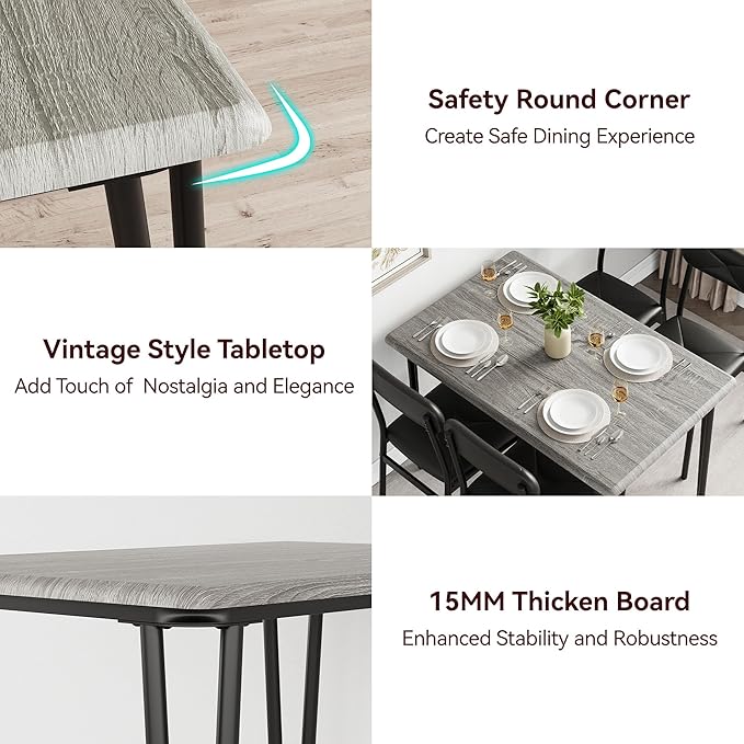 IDEALHOUSE Dining Table Set for 4, Kitchen Table - Image 5