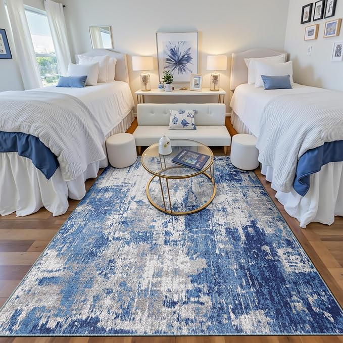 Washable Area Rugs 4'x6' Non-Slip Modern Abstract Soft - Image 2