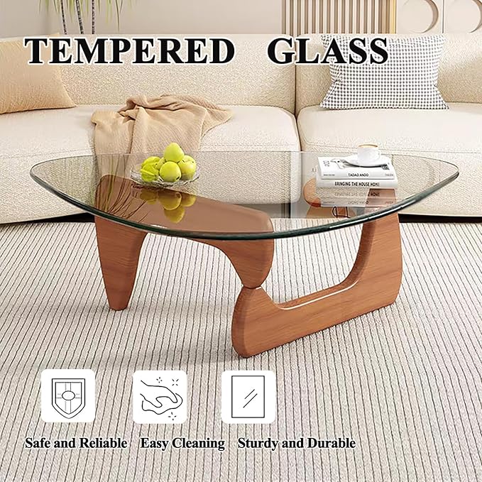 Modern Glass Coffee Table for Living Room, Small mid Century Coffee Table - Image 3