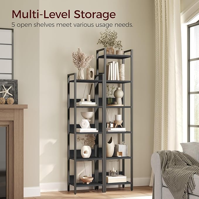 5-Tier Bookshelf, Shelves Organizer - Image 4
