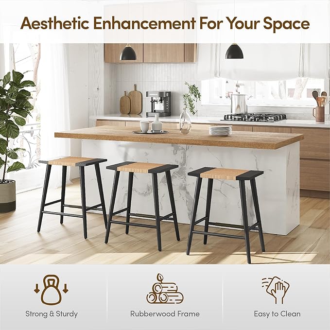 Thor Wicker Counter Height Wooden Counter Stool - Image 9