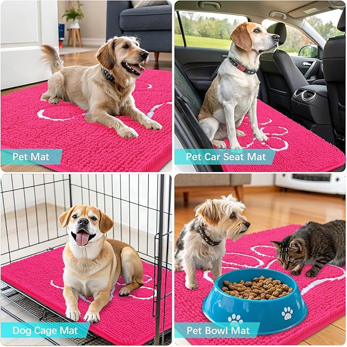 OLANLY Door Mat for Muddy Dog Paws 36x24, Ultra Absorbent Chenille Mud Doormat - Image 7