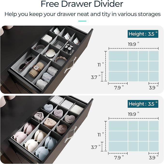 LINSY HOME 8 Drawer Double Dresser, Modern Dresser Chest - Image 2