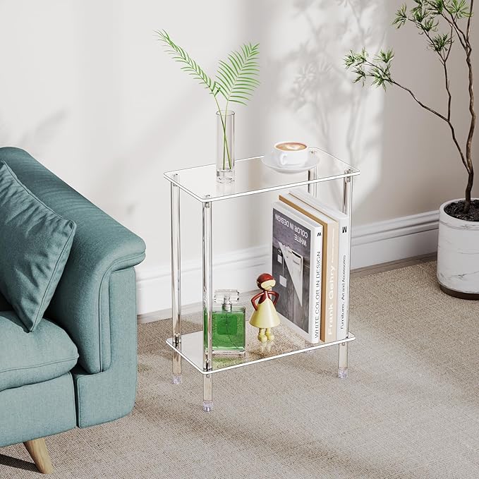 Clear Acrylic Narrow Side Table Set of 2 - Image 2