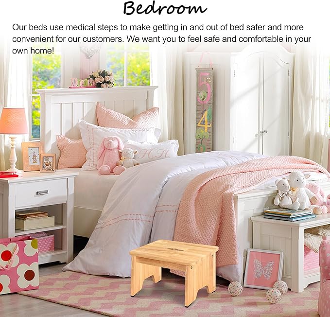 One Step Stool for Adults Seniors, Bed Steps for High Beds, Bedside Support - Image 4