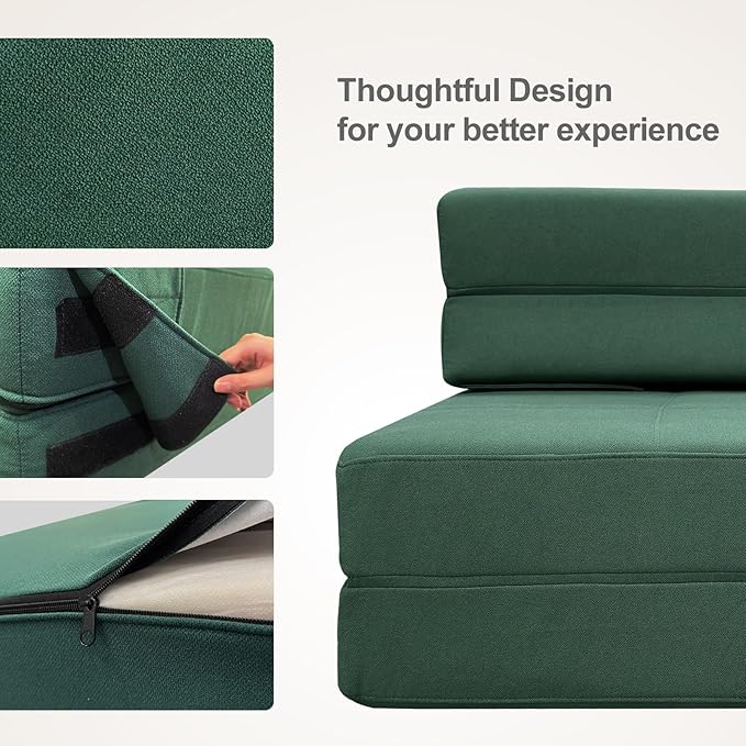 ANONER Fold Out Couch Bed Memory Foam Sleeper Chair - Image 6