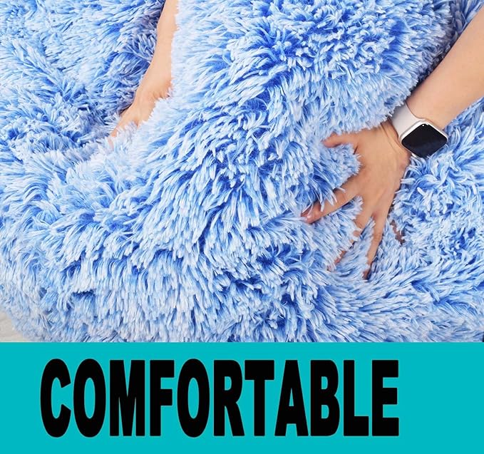 Fluffy Bean Bag Chair for Kids, 2.5FT Round Memory Foam Filled Bean Bag for - Image 4