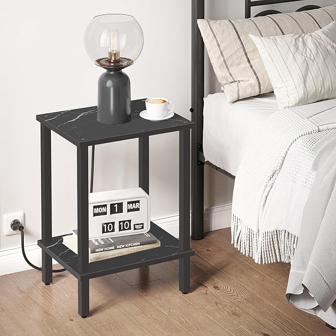 TUTOTAK End Table, Side Table, Nightstand, 2-Tier Storage Shelf, Sofa Table - Image 2