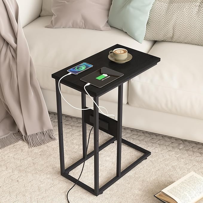 VECELO C Shaped End Side Table - Image 2