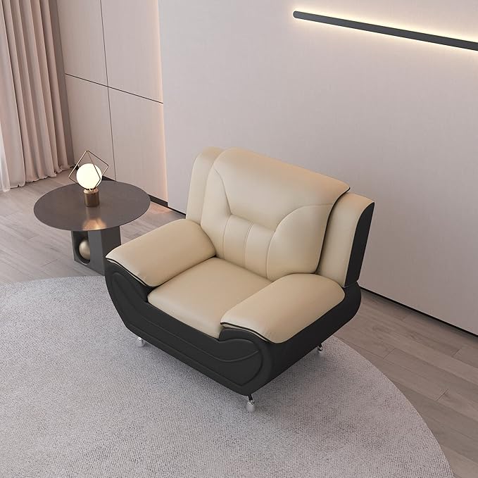 Container Furniture Direct Michael Modern Faux Leather Upholstered Stainless - Image 17