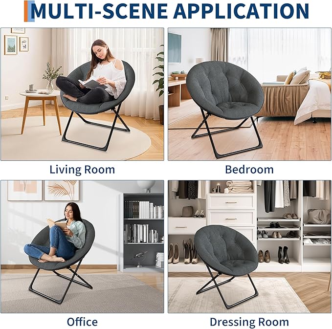Saucer Chair, XL Foldable Lounge Chair - Image 5
