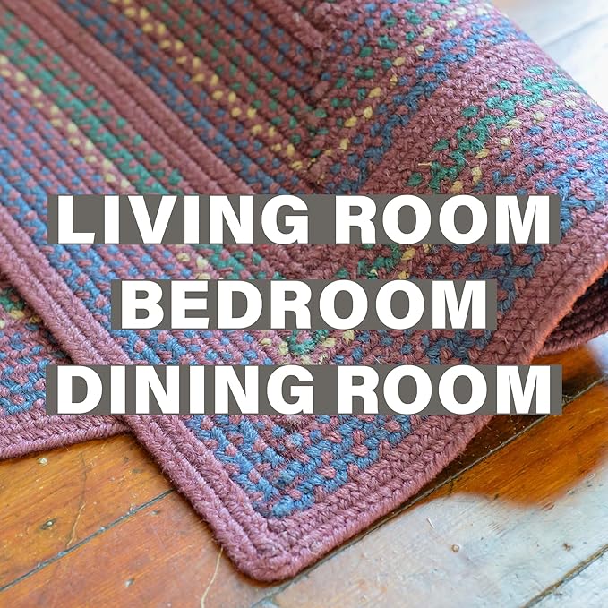 Jamestown Burgundy Oval Braided Rug, 6x9' - Image 7