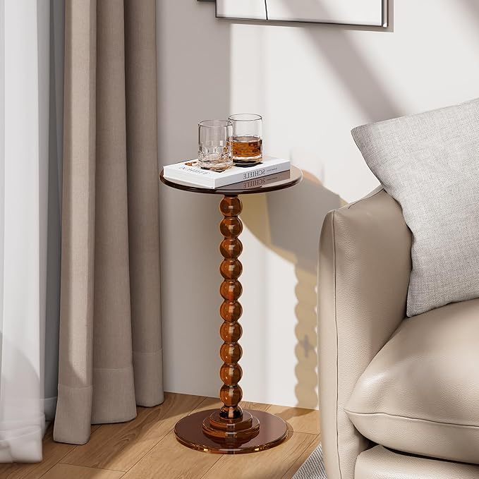 Acrylic Side Table, End Table Round Top - Image 9