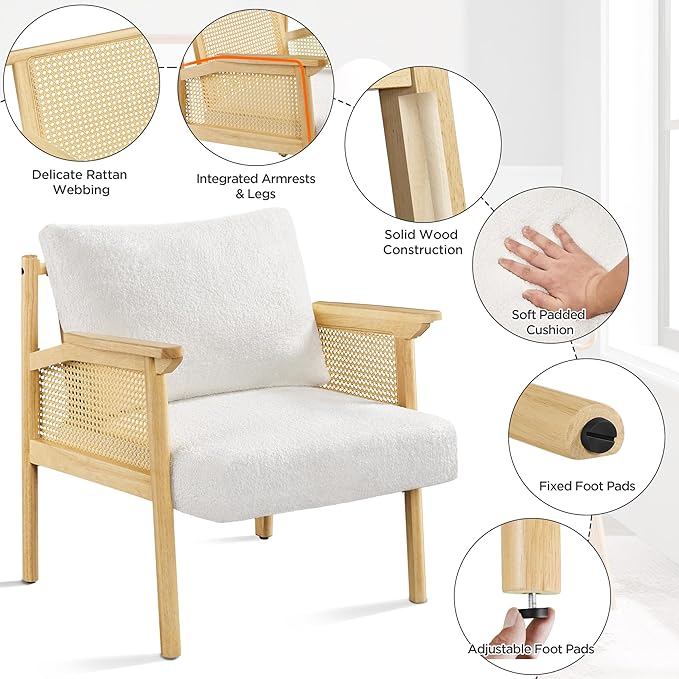 Yaheetech Accent Boucle Vanity Chair - Image 4