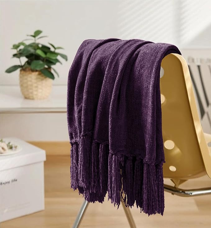 Chenille Throw Blanket for Couch 50"X 60", Soft Cozy Throws - Image 3