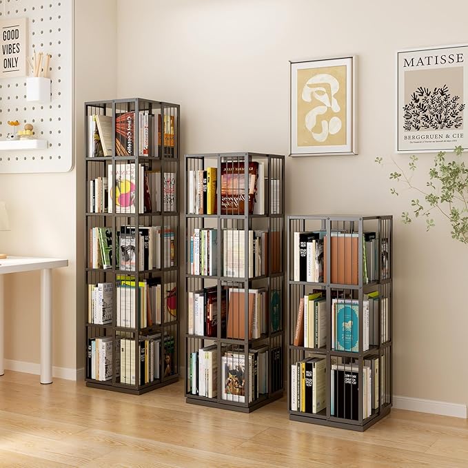 Square Rotating Bookshelf Tower - Image 5