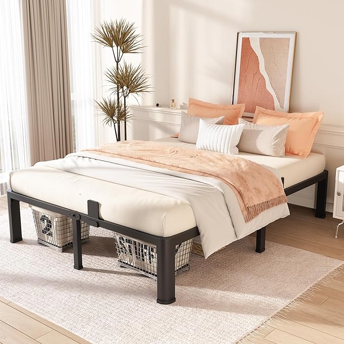 FUIOBYVV King Bed Frame with Round Corner Edge Legs, 14 Inch High 3500 lbs - Image 6