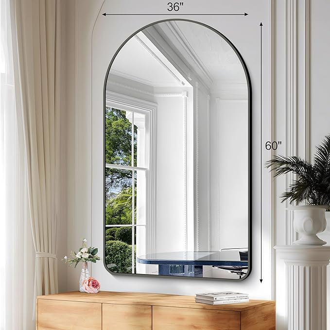 Arched Bathroom Mirror, Wall Mounted Mirror, Living Room, Vertically Hanging - Image 4