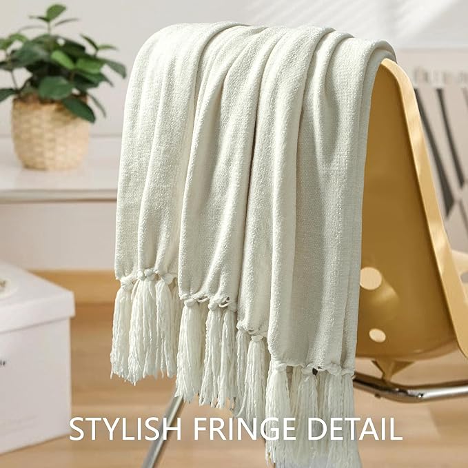 Chenille Throw Blanket for Couch 60"X 80" Twin, Soft Cozy Throws - Image 7