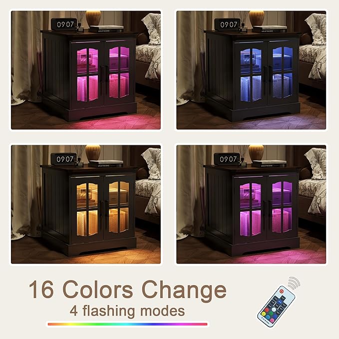 ChooChoo Rustic End Table, Square Bedside Table - Image 5