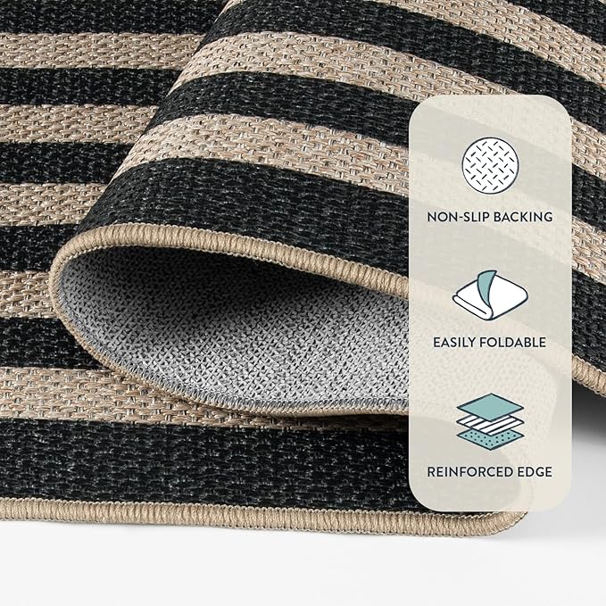 Lahome Modern Geometric Easy Jute Outdoor Rug, 5x7 Patio Living Room Rug Large - Image 5
