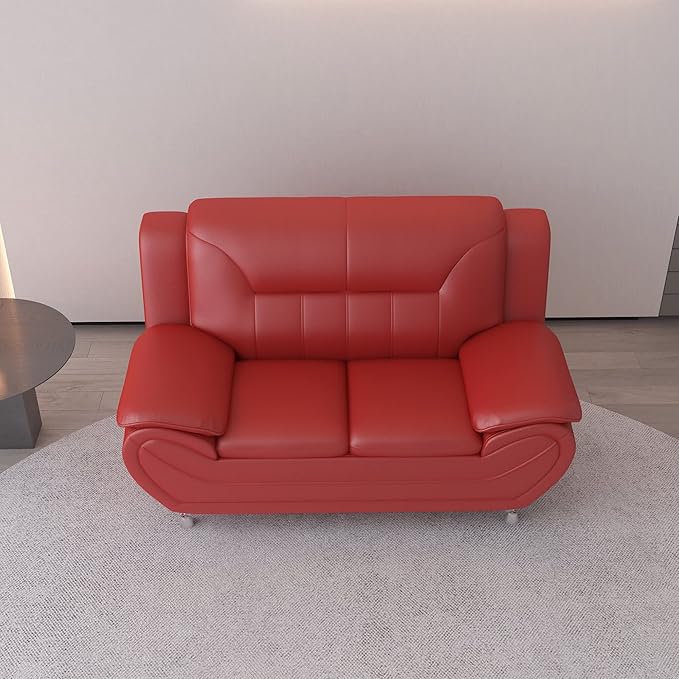 Container Furniture Direct Michael Modern Faux Leather Upholstered Stainless - Image 10