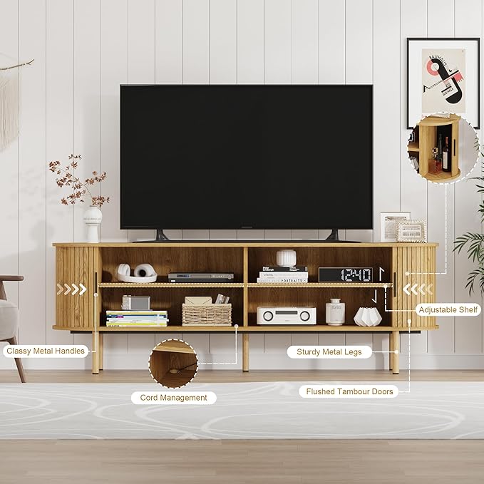 70.1" TV Stand, Modern TV Console Table - Image 5