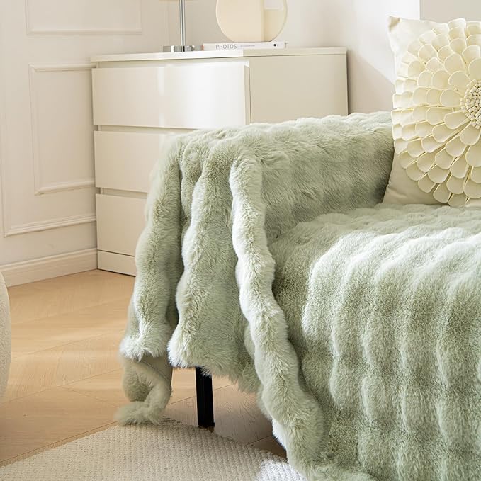 VM VOUGEMARKET Soft Warm Faux Fur Sofa Cover Thick Shaggy Fuzzy Sectional Couch - Image 5