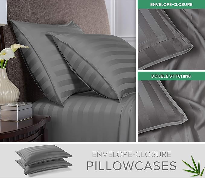 Split King Sheets by Pure Bamboo, Genuine 100% Organic Viscose Derived from - Image 3