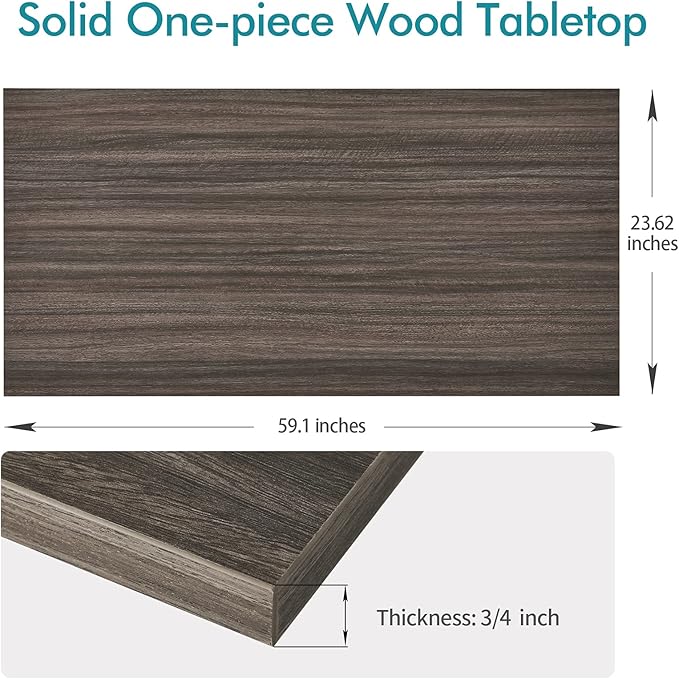 Kaboon Universal Tabletop 59.1"x23.62", Solid One-Piece Melamine Table Top - Image 3
