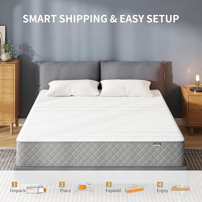 Mattress Queen Size, 10 Inch Hybrid Memory Foam Firm Queen Mattress Size - Image 2