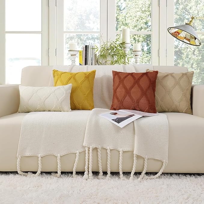 decorUhome Fall Throw Pillow Covers 20x20 Inch Set of 2, Soft Plush Faux Fur - Image 9