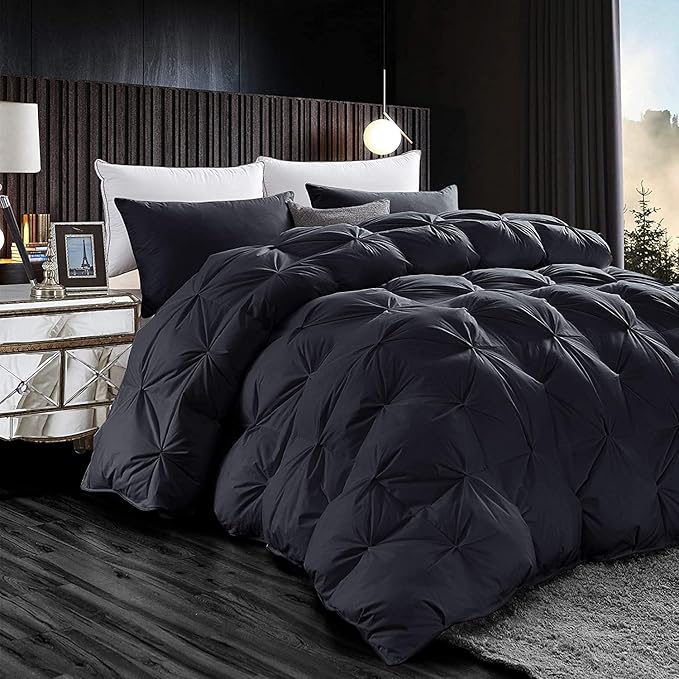 Luxurious All-Season Goose Down Feather Fiber Comforter Oversize Queen Duvet - Image 2