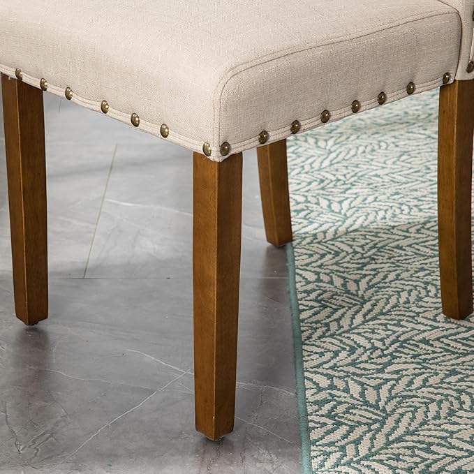 Parsons Kitchen Dining Chair Set Room Modern Upholstered Stylish Fabric High - Image 8