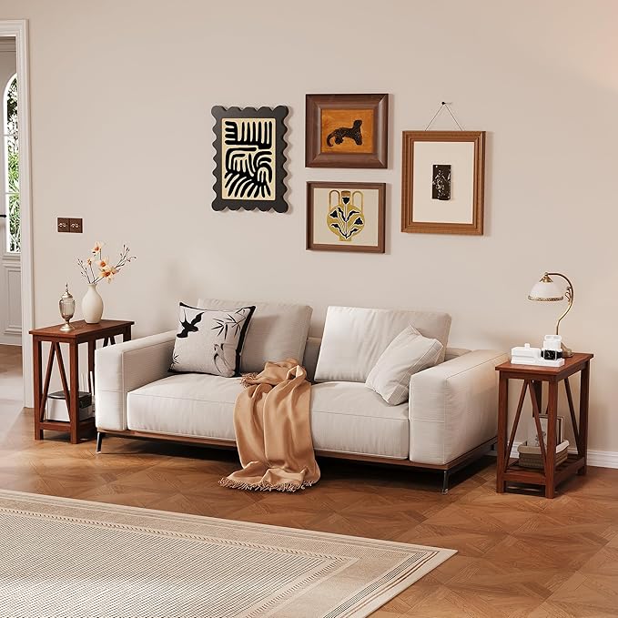 ChooChoo Farmhouse End Table, Narrow Side Table, Slim End Table - Image 2