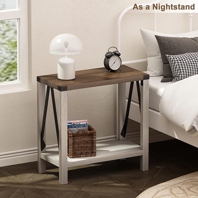 ChooChoo Farmhouse End Table Set of 2, Narrow Side End Table - Image 6