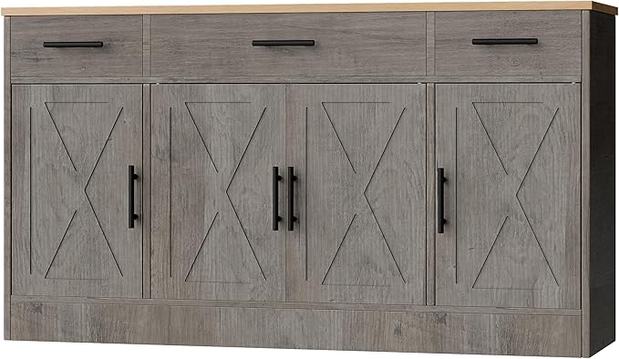 Shintenchi Buffet Cabinet with Storage, 53.4" Large Kitchen Storage Cabinet by Shintenchi