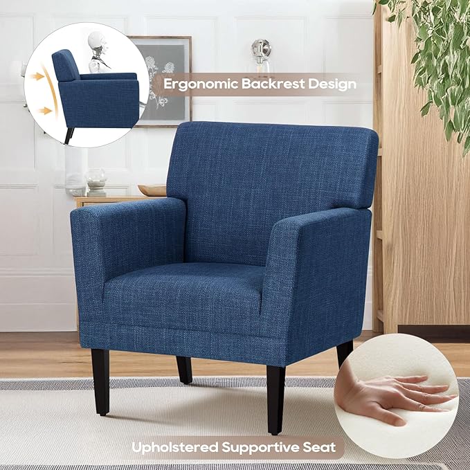 COLAMY Modern Accent Chair for Living Room, Upholstered Fabric Accent Armchair - Image 4