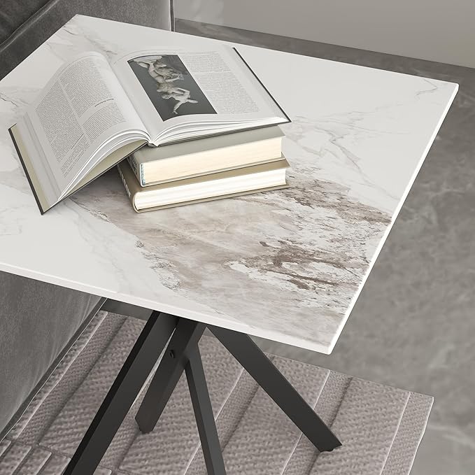 White Marble Side Coffee Table Set of 2 - Image 6