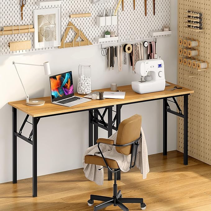 Need Folding Desk for Home Office 39-3/8'' Length Modern Folding Table Computer - Image 4