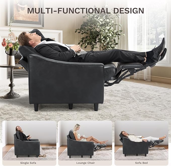 COLAMY Pushback Electric Recliner Chair Set of 2, Premium Leather Upholstery - Image 5