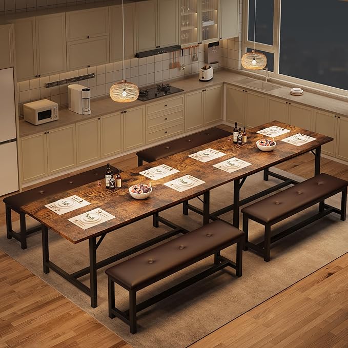 GarveeHome Dining Table Set for 4-6, Kitchen Table Set for Apartment, Small - Image 3