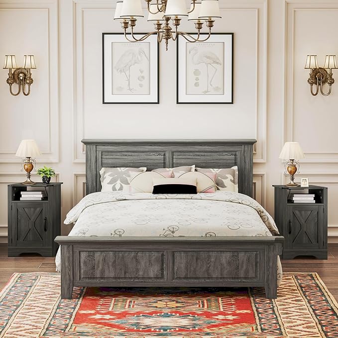 RoyalCraft Set of 1 Farmhouse Nightstand, Tall Bedside Table - Image 8