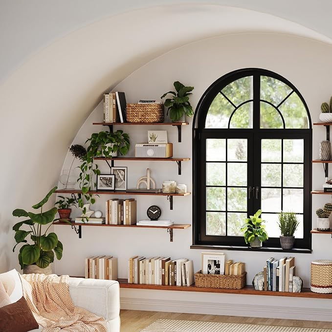 DINZI LVJ Long Wall Shelves, 39.4 Inch Large Floating Shelves Set of 4 - Image 2