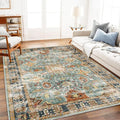 Area Rug 8'x10' Washable Rug Vintage Traditional Mat Distressed Indoor Foldable by CHAMPLANT