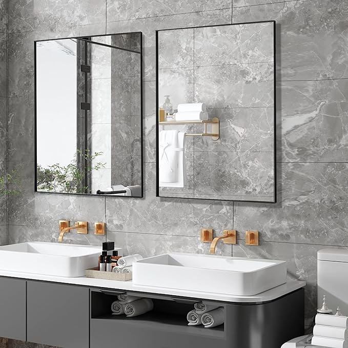 24x36 Inch Black Bathroom Mirror - Image 4