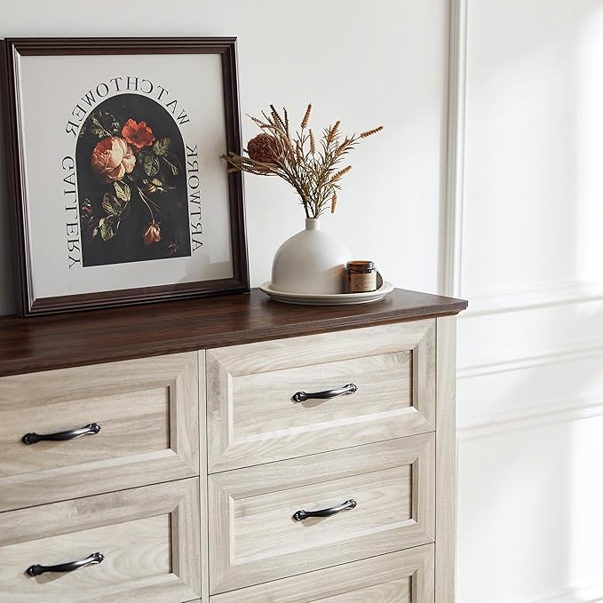 LINSY HOME 8 Drawers Dresser for Bedroom, Modern Farmhouse Dresser TV Stand - Image 5